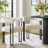 Mia Upholstered Chenille Dining Chair with Arms (Set of 2)