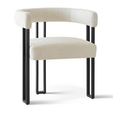Mia Upholstered Chenille Dining Chair with Arms (Set of 2)