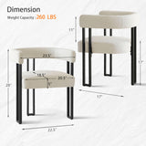 Mia Upholstered Chenille Dining Chair with Arms (Set of 2)