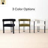 Mia Upholstered Chenille Dining Chair with Arms (Set of 2)