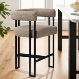 Mia 24" Modern Tweed Counter Stool with Arms (1-piece)
