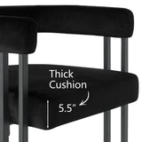 Mia 24" Modern Velvet Counter Stool with Arms (Set of 2)