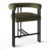 Mia 24" Modern Velvet Counter Stool with Arms (Set of 2)