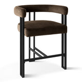 Mia 24" Modern Velvet Counter Stool with Arms (Set of 3)