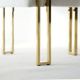 Mia 24" Modern Gold Chenille Dining Chair with Arms (Set of 4)