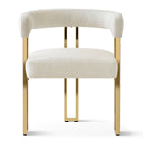 Mia 24" Modern Gold Chenille Dining Chair with Arms (Set of 6)