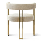 Mia 24" Modern Gold Chenille Dining Chair with Arms (Set of 2)