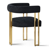 Mia 24" Modern Gold Chenille Dining Chair with Arms (Set of 4)