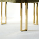 Mia 24" Modern Gold Chenille Dining Chair with Arms (Set of 4)