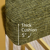 Mia 24" Modern Gold Chenille Counter Stool with Arms (Set of 3)