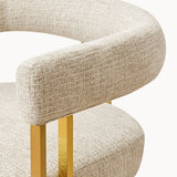 Mia 24" Modern Gold Chenille Counter Stool with Arms (1-piece)