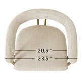 Mia 24" Modern Gold Chenille Counter Stool with Arms (Set of 3)