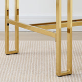 Mia 24" Modern Gold Chenille Counter Stool with Arms (Set of 3)