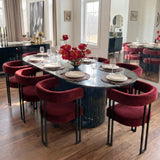 Mia Velvet Dining Chair with Arms (Set of 8)