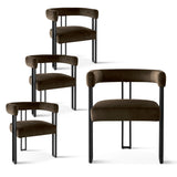 Mia Velvet Dining Chair with Arms (Set of 6)