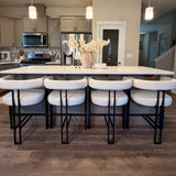 Mia 24" Modern Velvet Counter Stool with Arms (Set of 2)