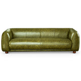 Marlon Luxury Italian Leather Green Sofa