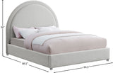 Milo Boucle Upholstered Bed with Elegant Rounded Headboard and Modern Acrylic Legs for Sophisticated Style