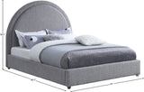 Milo Boucle Upholstered Bed with Elegant Rounded Headboard and Modern Acrylic Legs for Sophisticated Style