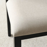 Monica Rattan Solid Wood Upholstered Dining Chair (Set of 2)