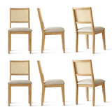 Monica Rattan Solid Wood Upholstered Dining Chair (Set of 6)