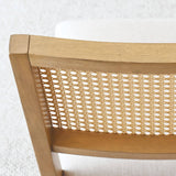 Monica Rattan Solid Wood Upholstered Dining Chair (Set of 2)