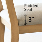 Monica Rattan Solid Wood Upholstered Dining Chair (Set of 2)