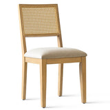 Monica Rattan Solid Wood Upholstered Dining Chair (Set of 6)