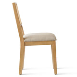 Monica Rattan Solid Wood Upholstered Dining Chair (Set of 2)