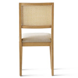 Monica Rattan Solid Wood Upholstered Dining Chair (Set of 2)