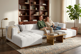 Montecito Ivory Velvet Double Chaise "U" Shape Sectional Sofa