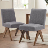 Morgan Mid Century Modern Upholstered Dining Chair (Set of 2)