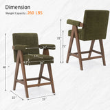 Morgan Upholstered Counter Stool with Arms (1-Piece)