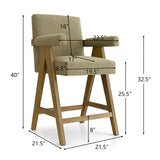Morgan Upholstered Counter Stool with Arms (Set of 3)
