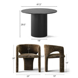Musk & Khloe 41.5" Round Dining Table Set for 4 (5-Piece)