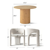 Musk & Khloe 41.5" Round Dining Table Set for 4 (5-Piece)