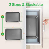 2-Pc. Nonstick Cookie Sheet Baking Pan - Professional Quality Kitchen Cooking Non-Stick Bake Trays With Gray Coating Inside & Outside