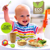 Sparkle Bamboo Dinnerware Set With Silicone Suction For Kids