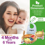 Stars Bamboo Dinnerware Set With Silicone Suction And Bibs For Kids