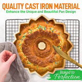 Extra Thick Cast Aluminum Bloom Fluted Cake Pan Baking Pan, 2 Layers Non-Stick Coating For Easy Release, Baking Supplies
