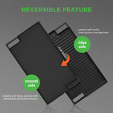 Kitchen Flat Grill Plate Pan - Reversible Cast Iron Griddle / Grilling Pan With Heat-Resistant Oven Grab Mitt