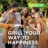 Kitchen Flat Grill Plate Pan - Reversible Cast Iron Griddle / Grilling Pan With Heat-Resistant Oven Grab Mitt