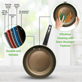 Kitchenware Pots & Pans - Stylish Kitchen Cookware Set With Stylish Metallic Ridge-Line Pattern, Non-Stick (12-Piece Set)