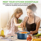 Kitchenware Pots & Pans Set – High-Qualified Basic Kitchen Cookware Set, Non-Stick (14-Piece Set)