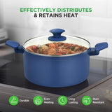 54 Pcs. Home Kitchen Cookware, Kitchen Tools, And Bakeware Set - High-Quality Ceramic Kitchenware Pots And Pans (Blue Gray)