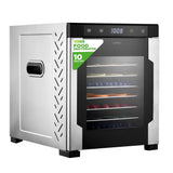 10 Shelf Stainless Steel Trays With Digital Timer And Temperature Control, 900 Watts