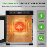 10 Shelf Stainless Steel Trays With Digital Timer And Temperature Control, 900 Watts