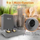 Multifunction Food Processor - Ultra Quiet Powerful Motor, Includes 6 Attachment Blades, Up To 2L Capacity