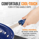 12'' Large Fry Pan - Non-Stick Pan With Silicone Handle, Ceramic Coating Inside