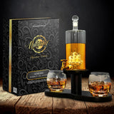 Home Bar Whiskey Decanter - Wine & Whiskey Glass Decanter Aerator Set With Whiskey Glasses, Elegant Decanter Design